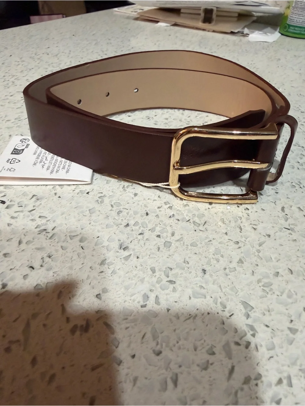 Zara Brown Belt with Gold Buckle